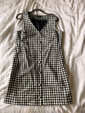 Madewell Black & White Gingham Mini Dress